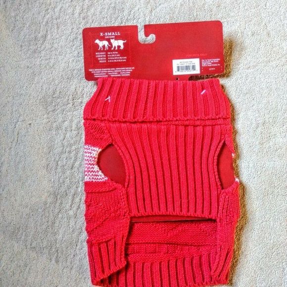 Wonder Shop Red & White Stripes Pet Sweater For Small Dogs Or Cats X Small - Picture 4 of 5